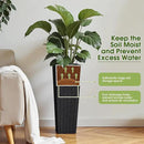 Devoko Resin Tall Planters for Outdoor Plants Set of 2, Large Taper Outdoor Planter Pots with 4 Drainage Holes, Flower Pots Modern Decor for Porch, Patio, Backyard, Home Garden (Black, 24") by CozyNest Decor