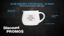 Custom Glazed Campfire Coffee Mugs 12 oz. Set of 10, Personalized Bulk Pack - Perfect for Coffee, Tea, Espresso, Hot Cocoa, Other Beverages - White by CozyNest Decor