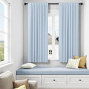 Nursery Curtains Girls Teen Boy Baby Blue Boho Blackout Drape Light Blocking Room Darkening Shade 72 Inch Length 2 Panel Linen Black Out Curtain for Bedroom Aesthetic Pretty Thermal Soundproof 72 Long by CozyNest Decor