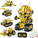 5-in-1 STEM Robot Building Kit for Kids Ages 8-16, Remote & App Controlled, Rechargeable Engineering Learning DIY Coding Toy, Educational Building Blocks Gift for Girls & Boys (673 PCS) by TinyTreasures Baby Boutique