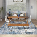 9x12 Rug Washable Boho Rug Soft Large Area Rug Non-Slip Non-Shedding Faux Wool Vintage Rug for Living Room, Farmhouse, Dining Room, Indoor, Kids Playroom, Blue by TinyTreasures Baby Boutique