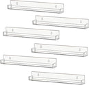 IEEK 6 PCS Acrylic Invisible Floating Bookshelf for Kids Room,15 inch Modern Picture Ledge Display Toy Storage Wall Shelf Vinyl Record Shelf U Shelves Storage Rack by TinyTreasures Baby Boutique