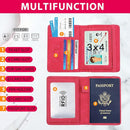 Melsbrinna Rfid Passport Holder for Travel women/Men, Cute Passport Wallet Rfid Blocking Card Slots, Rfid Passport Cover/CaseTravel Wallet, Passport Book Holder (1, Red5) by TinyTreasures Baby Boutique