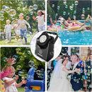 Bubble Machine Automatic Bubble Blower for Kids Batteries Operated Portable Bubble Maker Electric Bubble Machine Adjust Angle by 90° Indoor Outdoor Toy for Birthday Party Wedding (Portable Black) by TinyTreasures Baby Boutique