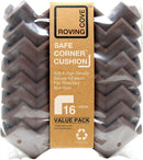 Roving Cove HeftyFit Corner Protector for Baby (16 Large Corners), Heavy-Duty Soft Rubber Foam Furniture Corner Bumper Guards, 3M Adhesive Pre-Taped, Coffee Brown by TinyTreasures Baby Boutique