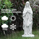 Virgin Mary Praying Statue 31.49 Inch Tall Outdoor Garden Religious Garden Statue Mary Statue Outdoor Yard Patio Deck Home Entryway Hallway Sculpture Magnesium Oxide Stone （White Virgin Mary） by GreenHaven Gardens