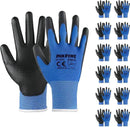 DULFINE Safety Work Gloves PU Coated-12 Pairs,Blue Seamless Knit Glove with Polyurethane Coated Smooth Grip on Palm & Fingers, for Men and Women, Ideal for General Duty Work (Small) by GreenHaven Gardens