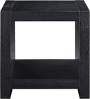Steve Silver Furniture Aubrey Black End Table, Living Room/Bedroom, Contemporary/Modern Design, Bottom Storage Shelf, Chair Side/Media Table, 24'L x 24" W x 24" H, Black by CozyNest Decor