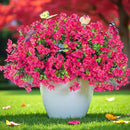 ‌20 Bundles Artificial Flowers for Outdoors‌ with 6 Faux Butterflies, UV Resistant ‌Fake Flowers‌ with Eucalyptus Leaves, ‌Artificial Plants Outdoor‌ for Patio Garden Porch Home Decor (Rose Red) by CozyNest Decor