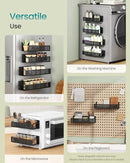 SONGMICS Magnetic Spice Rack for Refrigerator, Set of 4, 2 Large and 2 Small Kichen Magnetic Shelves for Microwave, Washing Machine, Spice Organizers, No Drilling Needed, Ink Black UKCS061B01 by CozyNest Decor