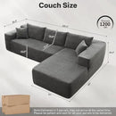 104" Cloud Sectional Couches for Living Room,L Shaped Boneless Couch in A Box,Sleeper Sofa with Comfy Chaise No Assembly Required,Grey by CozyNest Decor