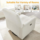 Power Swivel Glider Recliner Chair, Electric Nursery Rocker Recliner Chair, USB & Type-C Charger, Boucle White by TinyTreasures Baby Boutique