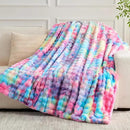 NEWCOSPLAY Faux Fur Throw Blanket Dark Rainbow Luxury Fluffy Thick Warm Bubble Blanket for Couch Sofa Bed 700GSM (Dark Rainbow, Throw(50"x60")) by CozyNest Decor
