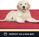PURRUGS Dirt Trapping Door Mat 24" x 59", Non-Slip/Skid Machine Washable Entryway Rug, Dog Doormat, Super Absorbent Welcome Mat for Muddy Wet Shoes and Paws, Burgundy Red by CozyNest Decor