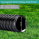 Pond Hose ID 1” × 25ft Black Corrugated Flexible Reinforced PVC Hose Vinyl Tubing for Pond Pump Fountain Garden Waterfall, Non-toxic & Kinkproof, with 2 clamps by GreenHaven Gardens