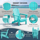 Westin Outdoors Laguna WO Home Outdoor Adirondack Folding Chair Lounger Seat Traditional Retro Home Furniture for Beach, Balcony, Backyard, Lawn, Patio, Pool, Deck, Garden (Turquoise) by GreenHaven Gardens