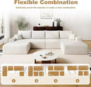 136" Sectional Couches for Living Room Modern Modular Sofa with L-Shape Couchs Upholstered Boneless Couch Deep Seat Sectional Couch with Chaise (White, Right Facing Chaise+3Seaters+Ottoman) by CozyNest Decor