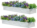 2 Pack 8x2x1FT Galvanized Raised Garden Beds Kit Outdoor Metal Gardening Planter Box for Vegetable Elevated Flower Herbs,Silver by GreenHaven Gardens