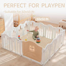 Bella’s Friends Foldable Baby Play Mat for Floor, 50"x50" Vegan Leather Playpen Mat, 1.2" Extra Thick Foam, Non-Toxic, Wipe-Clean, Travel-Ready, Non-Slip Crawling Mat for Kids Toddlers&Infants, Beige by TinyTreasures Baby Boutique