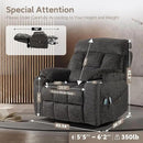 Lazy Boy Recliner Chair with Heated and Massage, 4 Motor Headrest, Lumbar Independent Adjustment Power Lift Recliner with Hidden Cup Holder、Side Pocket、Back Pillow by CozyNest Decor