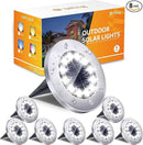 Biling Solar Ground Lights Outdoor 8 Packs, Bright 12 LEDs Solar Lights Outdoor Waterproof, Flat Landscape Lights Solar Powered for Yard Walkway Garden Driveway (White) by GreenHaven Gardens