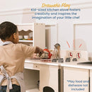 ECR4Kids Play Kitchen Stove, Wooden Playset, White Wash by TinyTreasures Baby Boutique