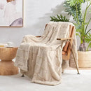 Cozy Bliss Tan Checkered Faux Rabbit Fur Throw Blanket, Soft Fuzzy Fluffy Minky Furry Blankets for Couch, Bed (50 * 60 Inches Beige) by CozyNest Decor