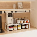 Expandable Spice Rack,Stackable Storage for Cabinet, Multi-Functional Kitchen Shelving,Height-Adjustable,Sustainable Organizer Solution(1Pack/White/Large) by CozyNest Decor