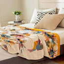 100% Cotton Throw Blanket for Bed Couch Summer 98''x 98'' Super Soft Muslin Blankets Warm Boho Quilt Lightweight Farmhouse Decorative Bed Blankets by CozyNest Decor