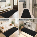 BEQHAUSE Dirt Trapper Door Mat 24" x 60", Doormat Non-Slip Entryway Rugs Washable, Dog Door Mat Stain Resistant and Absorbent Welcome Floor Mat for Front Back Door, Muddy Wet Shoes & Paws, Black by CozyNest Decor