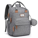 RUVALINO Diaper Bag Backpack-Multifunction Travel Baby Diaper Bag with Changing Pad, Insulated Bottle Holders & Pacifier Case, Large Capacity, Waterproof, Gray by TinyTreasures Baby Boutique