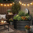 ZXZYHFTY Round Galvanized Raised Garden Bed kit,Black Outdoor Garden Raised Planter Box, Round Large Metal Raised Garden Beds for Vegetable 2 * 2 * 1ft 2 Pcs by GreenHaven Gardens