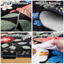 Runner Rug for Entryway: 2x10 Kitchen Rugs Non Slip Washable Ultra-Thin Soft Floral Carpet Indoor Floor Stain Resistant Carpets for Hallway Bedroom Kitchen Laundry Bathroom Dorm Black by TinyTreasures Baby Boutique