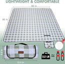 HX&OD Outdoor Picnic Blanket, Extra Large, 80''x80'' Waterproof Foldable Blankets Gingham Picnic Mat for Beach, Camping Grass Lawn Park Accessories Cute Couple Ideas Wedding (Green, 80”x80”) by TinyTreasures Baby Boutique