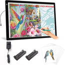 YINGWOND A2 Light Pad for Diamond Painting with Fixed Charging Cord, 3 Levels of Brightness, Big Paper Clamps and 12V Adapter, Uniformly Illuminated Light Board for Tracing Drawing and Weeding Vinyl by TinyTreasures Baby Boutique