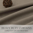 Light Brown Linen Blackout Curtains 96 Inches Long Back Tab Pocket Neutral Earthy Thermal Black Out Curtains for Living Room Sliding Glass Door Burg Floor to Ceiling Window Drapes 2 Panels 8ft Length by CozyNest Decor