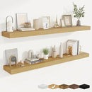 fuqing Floating Shelves for Wall, Bathroom Shelf Wall Mounted for Storage, Shelves with Invisible Bracket for Bedroom, Kitchen, Living Room, Farmhouse Small Book Shelf, 55 Inch Set of 2, Oak by CozyNest Decor