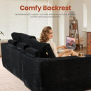 ovios 105” Modular Sectional Sofa with Thicken Seat Cushion, Cloud Couch with Deep Seat, Modern L-Shape Sofas Couches with Chaise,Upholstered Couches for Living Room Bedroom,Black by CozyNest Decor
