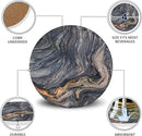 Emerson Coasters for Drinks Absorbent – Natural Stone Drink Coasters Set with Holder, Coasters for Coffee Table, Wooden Tabletop Protection Marble Style – 100% Heavy Duty Set of 6 (Magma) by CozyNest Decor