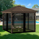 Replacement Gazebo Mosquito Netting 8' x 8',Universal Netting for Canopy Tent,4-Panel with Zipper for Outdoor Patio,Backyard (Mosquito Net Only,Black) by GreenHaven Gardens