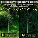 4Pack 32LED Spring Solar Swaying Lights Outdoor Solar Powered Firefly Lights Garden Decor Waterproof Pathway Light Sway by Wind Landscape Lights Warm Yellow for Pathway Lawn Patio Courtyard Decor by GreenHaven Gardens