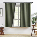 RAIN CITY Dark Olive Green Blackout Curtains Linen 63 Inches Long 2 Panels Set, Back Tab Pleated Look Thermal Insulated Curtains & Drapes for Living Room - Loden/Olive Forest W50 x L63 by CozyNest Decor