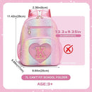 I IHAYNER Kids Glitter Lightweight Backpack for School Travel & Daycare, Toddler Backpack for Girls 3+ Preschool Kindergarten Elementary Kids Backpack-Rainbow Pink K by TinyTreasures Baby Boutique
