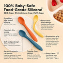 KeaBabies Silicone Baby Spoons, Self Feeding 6-12 months - 3-Pack Baby Weaning Eating Utensils, Toddler First Food Training Spoon, Infant, Kids Feeding Supplies Essential Set,Dishwasher-safe (Valiant) by TinyTreasures Baby Boutique