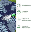 GENIMO Outdoor Rug 8' x 10' Waterproof for Patios Clearance, Reversible Outdoor Plastic Straw Camping Rug Carpet, Large Area Rugs Mats for RV, Camper, Deck, Balcony, Porch, Beach, Navy Blue&Baby Blue by CozyNest Decor