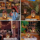 Solar Lanterns Outdoor Hanging Metal Bronze Moon Fairy Lantern, 1 Pack Waterproof Flickering Flameless Candle Mission Lights for Table,Pathway,Garden Gifts for Women, Mothers' Day Gift by CozyNest Decor