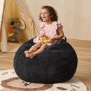 Bean Bag Chairs Teardrop Bean Bag Chair Beanbag Chair with Memory Foam Filled Machine Washable Cover for Living Room, Bedroom (Small,Black) by TinyTreasures Baby Boutique