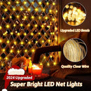 JXLEDAYY 2 Pack Total 400 LED Christmas Net Lights Outdoor Mesh Lights Fairy String Lights Plug in with Timer 8 Modes Waterproof for Outside Bush Window Wall Patio Fence Tree Decorations-Warm White by GreenHaven Gardens