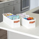 OrganiHaus Narrow Storage Bins 15x06in, Small Closet Bins for Shelves, Bathroom Storage Baskets for Shelves, Narrow Baskets, Fabric Organizer with Handles, Toilet Paper Organizer - 2 Pack, Off-White by TinyTreasures Baby Boutique