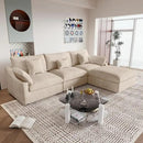 JACH L-Shaped Sectional Couches for Living Room, Cloud Sectional Couch with Deep Seat, Modular Sectional Sofa with Chaise, Covers Removeable & Washable, Sofas Furniture for Living Room, Khaki by CozyNest Decor